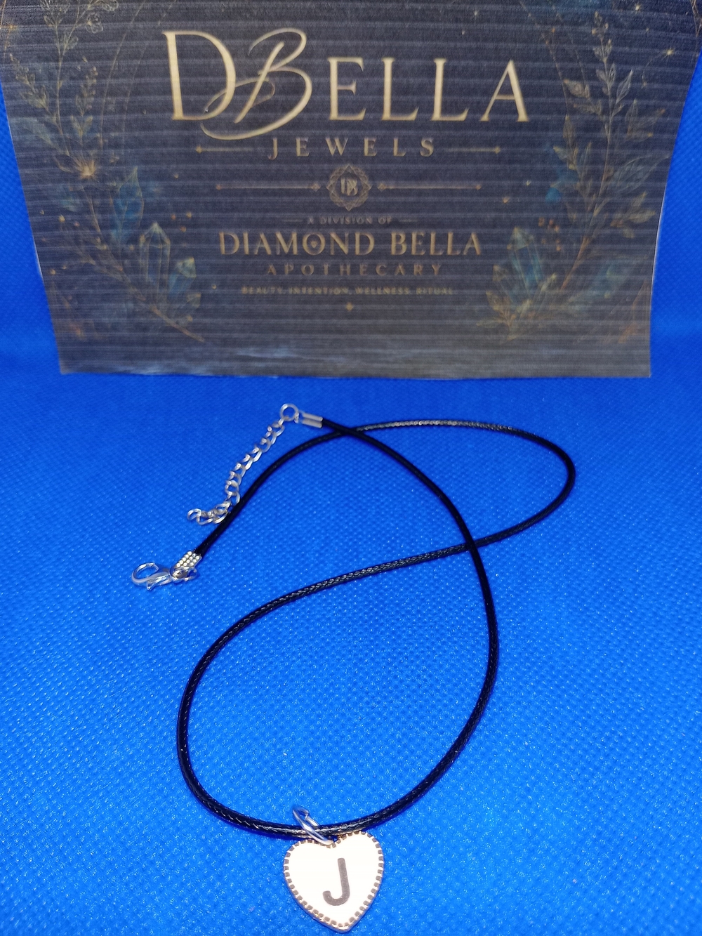 Heart Pendant Necklace in White And Gold with Initial J